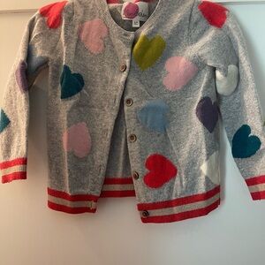 Mini Boden Gray Cardigan with Yellow Heart
